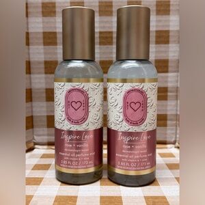 NEW B&BW(2)Rose And Vanilla Inspire Love Essential Oil Mists for Room & Body